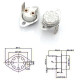 Termostat KSD302 210°C 16A