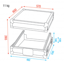 Showgear Case 19" 12U Live Mixer Case